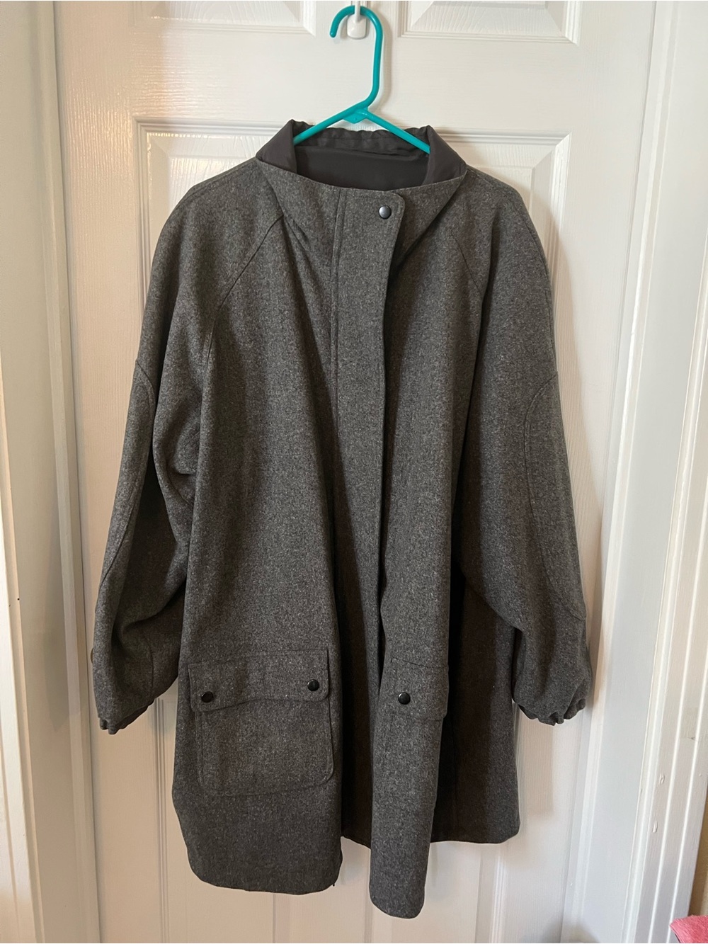 Gray Women's Wool-Blend Coat Jacket